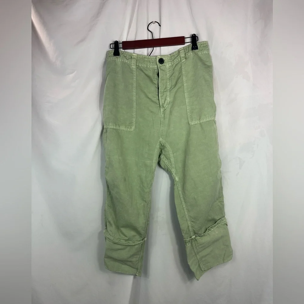 Zara cargo linen blend turn up hem trousers size M